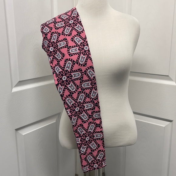 LuLaRoe New OS One Size Pink Geometric Arrow Leggings - Picture 1 of 7